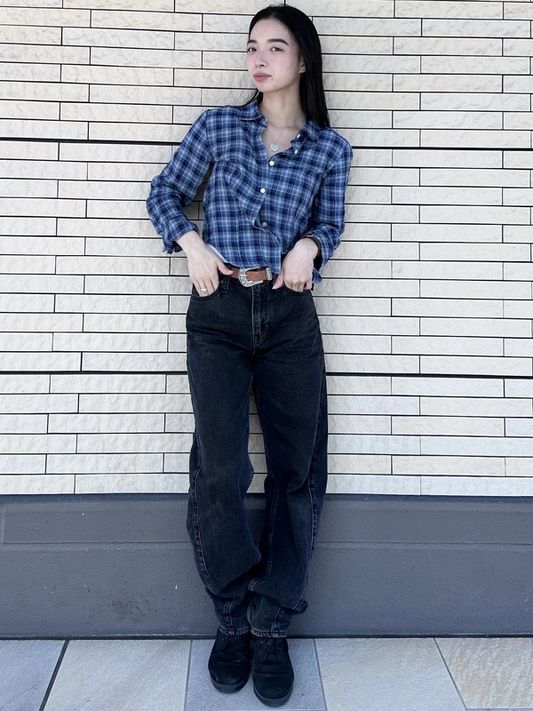 【オススメ】チェックシャツ×バレルデニム