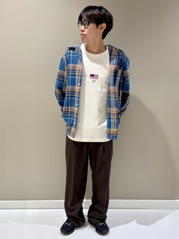 着心地良いネルシャツ