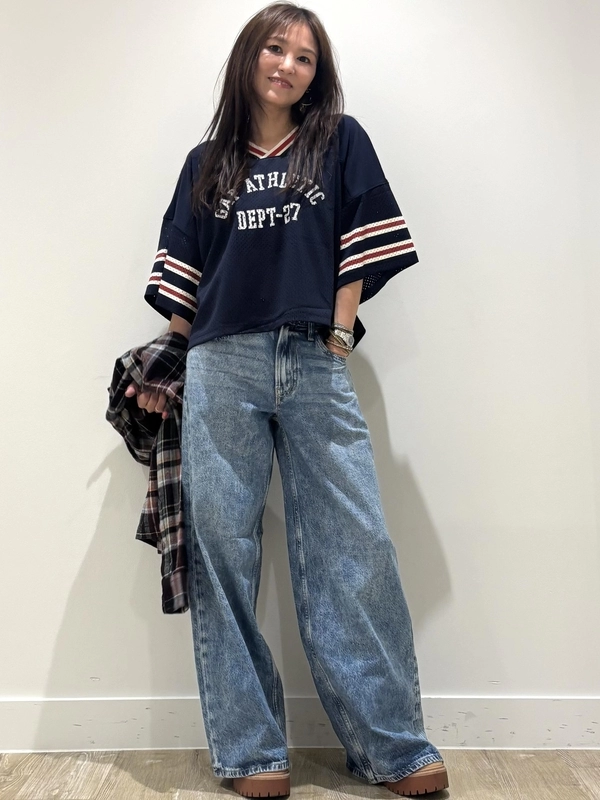 たっぷり目が可愛い♡クロップドジャージーTシャツ