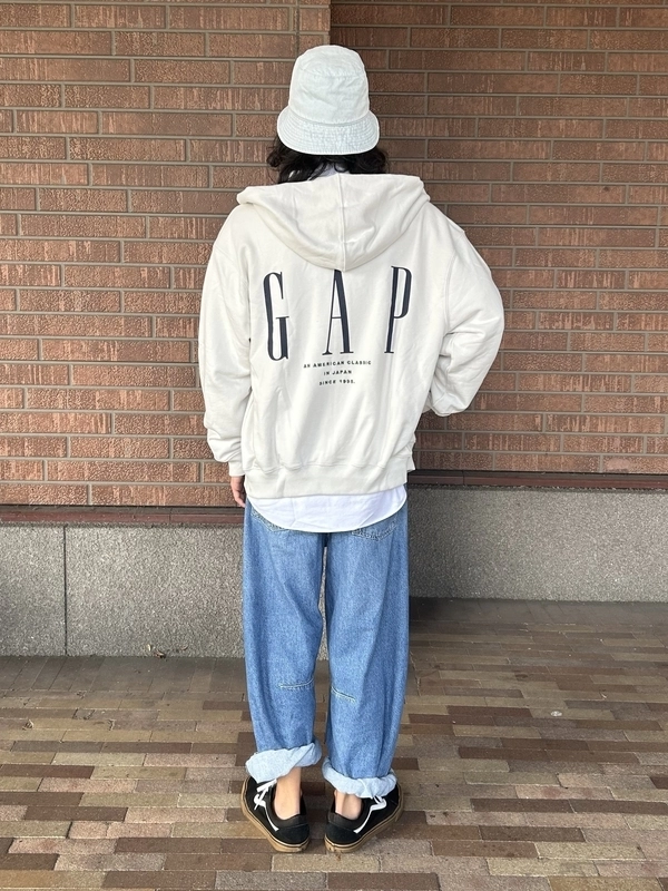 GAP30周年パーカー ホワイトL GAP｜(W)30th アニバーサリー ヘビーウェイト フレンチテリー GAPロゴ