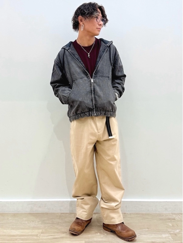 【New】裏ボアデニムジップアップパーカー
