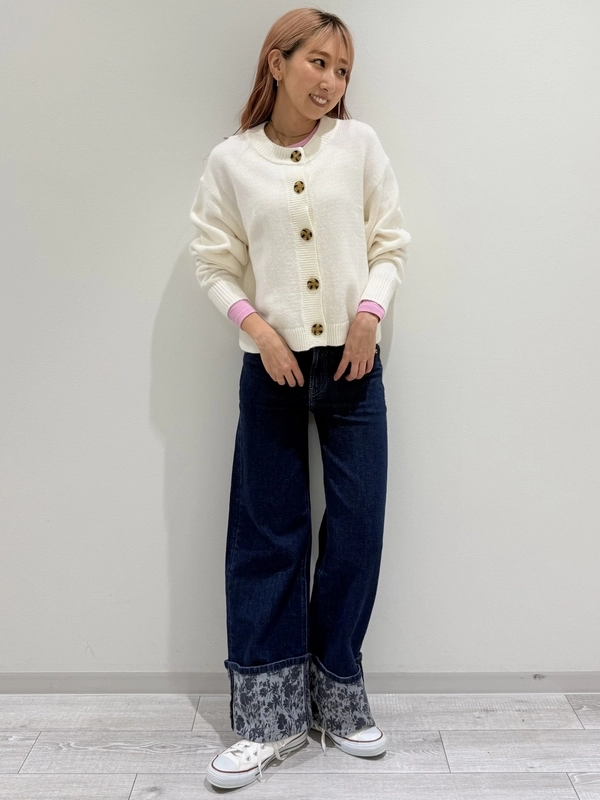 【New】花柄が可愛いストライドデニム