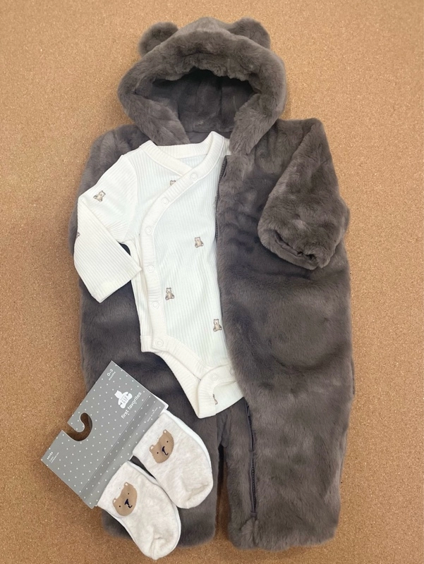 ふわふわあたたかい♡くまさんカバーオール