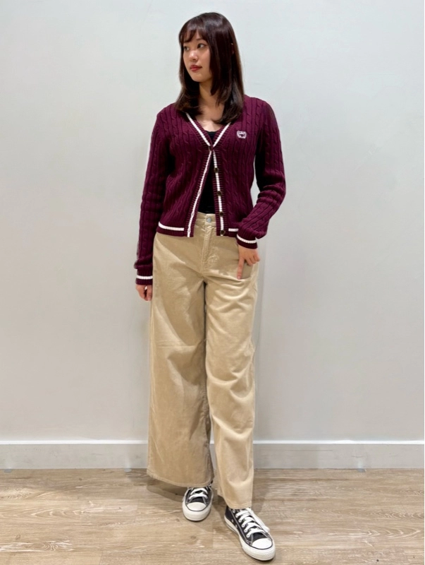 コーデュロイバギーワイドパンツ