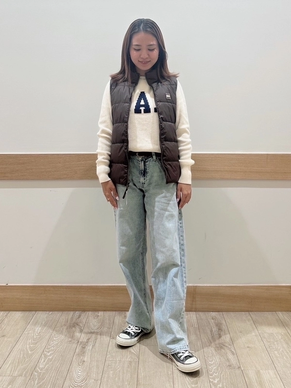 デニム×ベスト