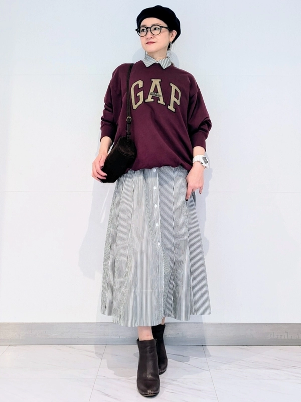 秋カラーGAPロゴ♪大人クラッシックコーデ