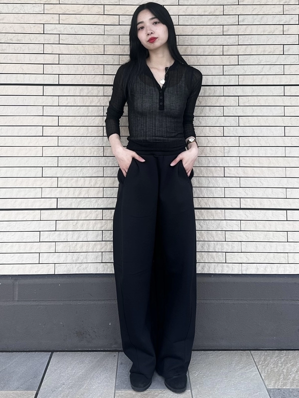 【新作】バレルスウェットパンツ×シアーリブヘンリーセーター