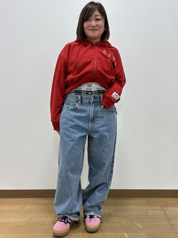 ボトムスでも重ね着コーデ