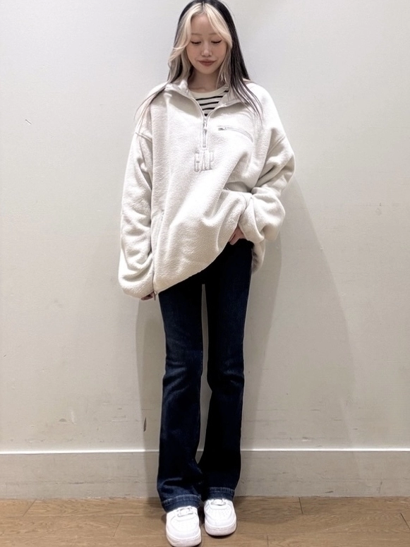 ユニセックスボアフリースコーデ