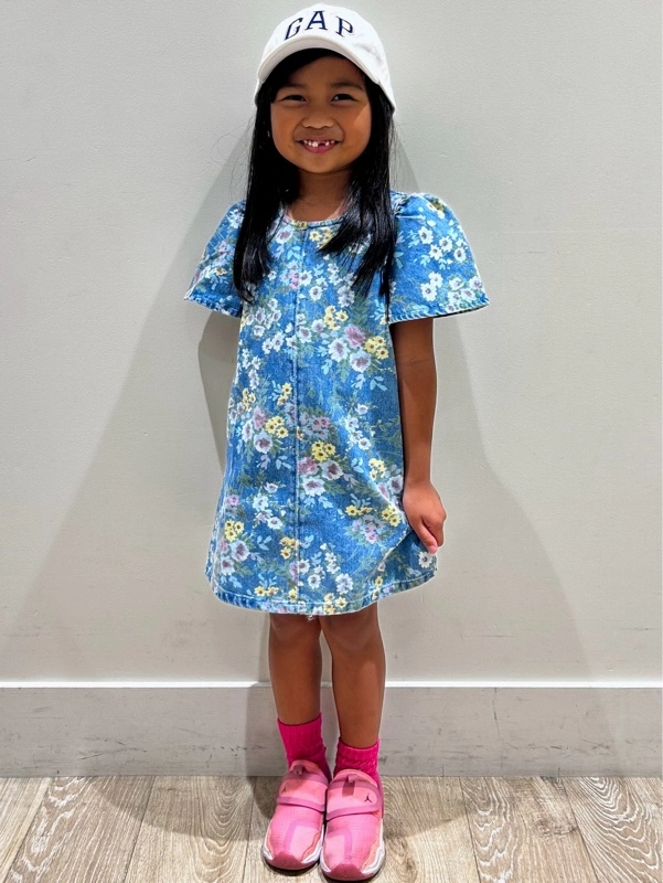 花柄デニムワンピース