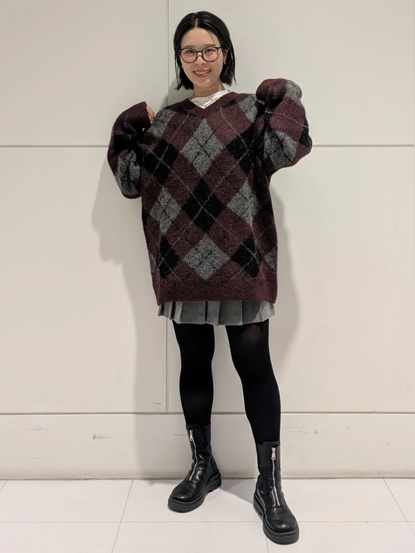 【スク―ルガ―ル風】ア―ガイルセ―タ―×プリ―ツスカート