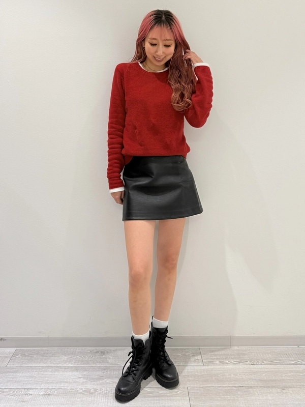 【New】カシュソフト×レザースカート