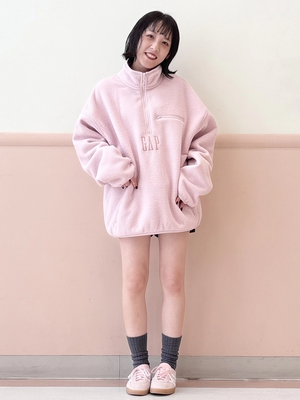 【冬のピンクコーデ】