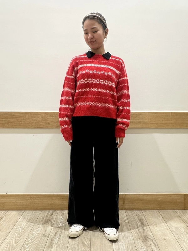 赤ニット&バギー