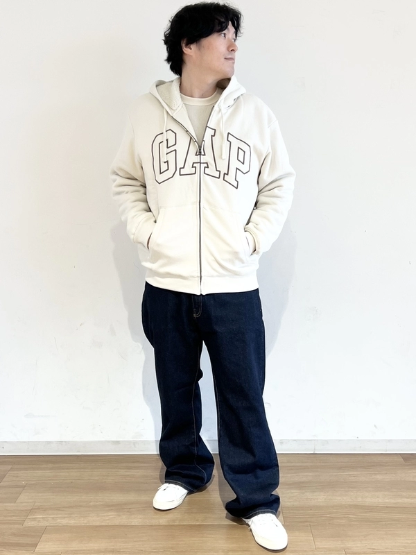 裏ボアロゴジップアップパーカー