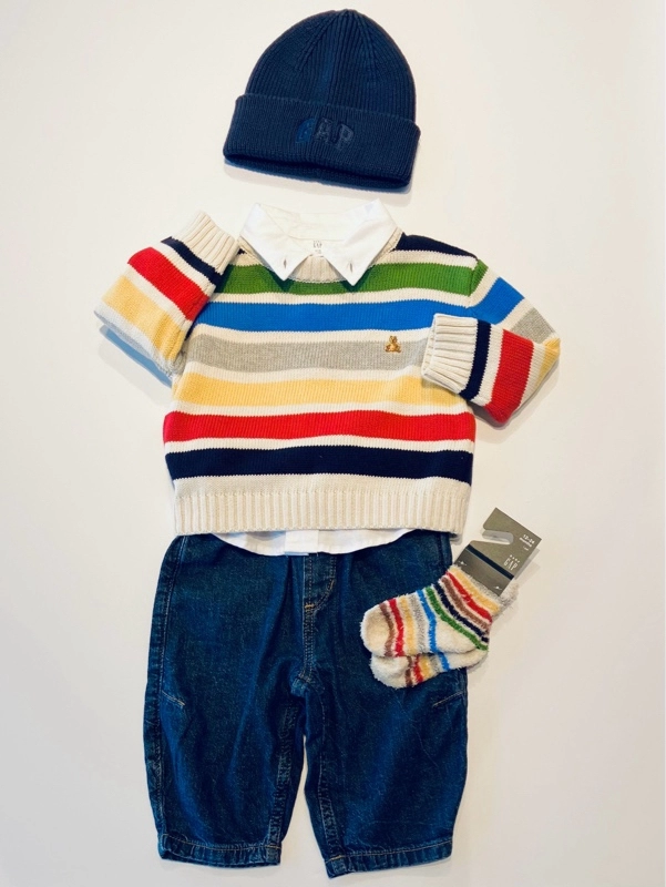 GAPならではのハッピーストライプセーター♪【おそろい可能】