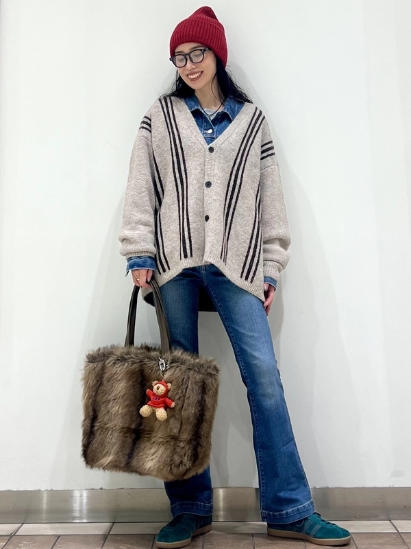 メンズふわもこカーディガン