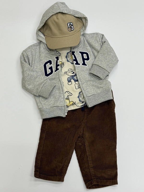 【ロゴ】フルジップ×コーデュロイパンツ