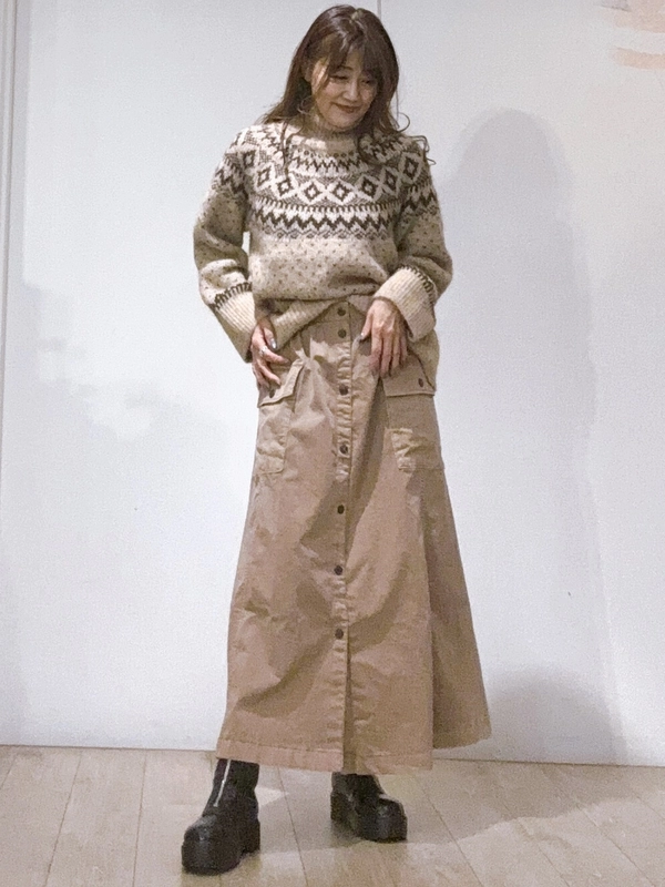 ふわもこセーターあったかコーデ