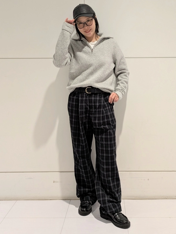 【イチオシ!!】ジップアップセ―タ―✖️チェックパンツ