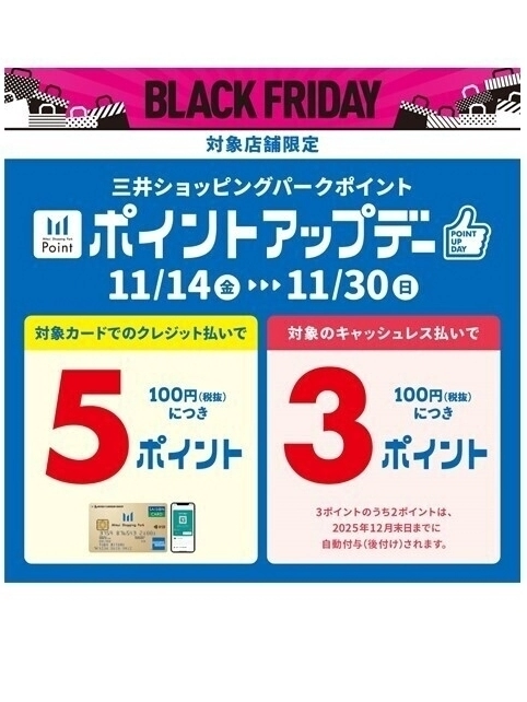 三井ショッピングパーク ポイントアップデー開催！