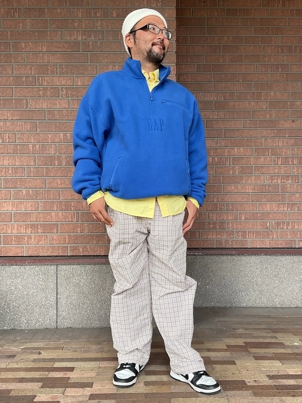 ホリデーハーフジップフリースコーデ