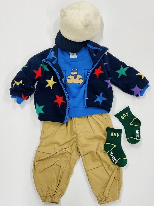 フリースアウター×くまさんトレーナー