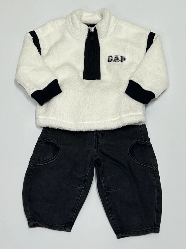 【お揃い】ボアハーフジップ