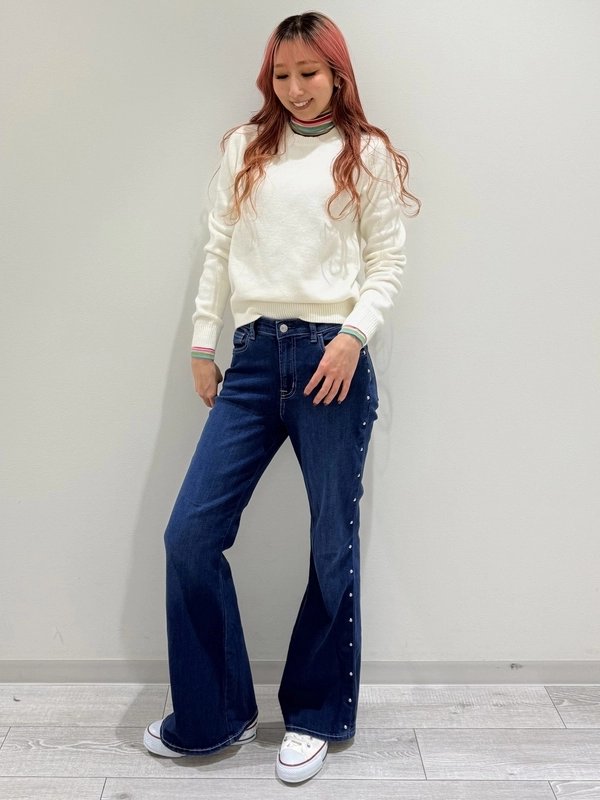 【New】スタッズフレアデニム