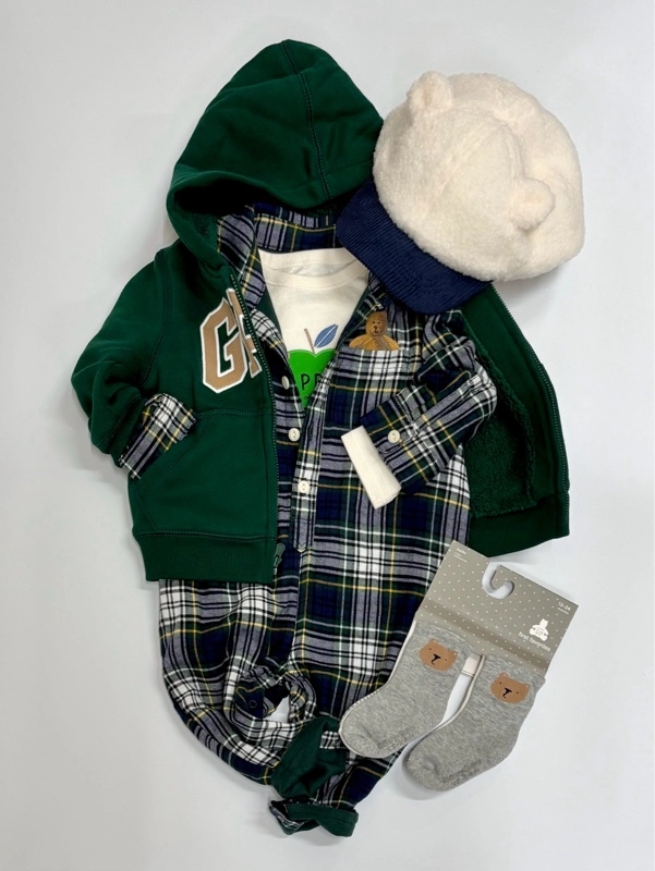 『人気のシェルパパーカー&チェック柄が可愛い♡カバーオール』