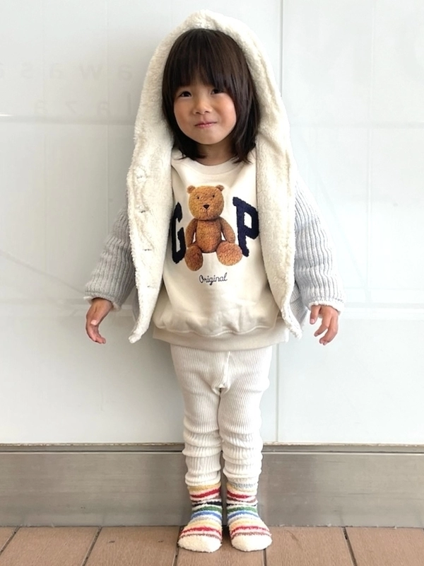 くまみみカーディガン×おしりくまちゃんタイツ