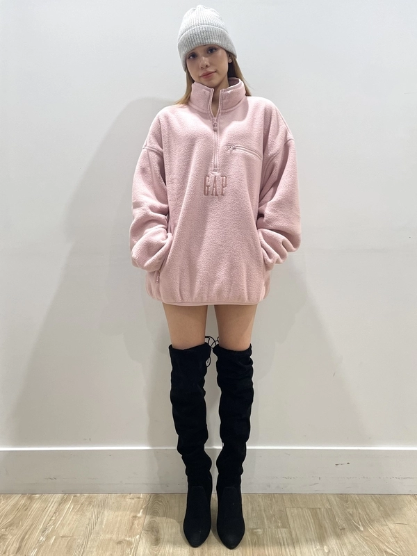 お揃いにもおすすめ☆ボアハーフジップ