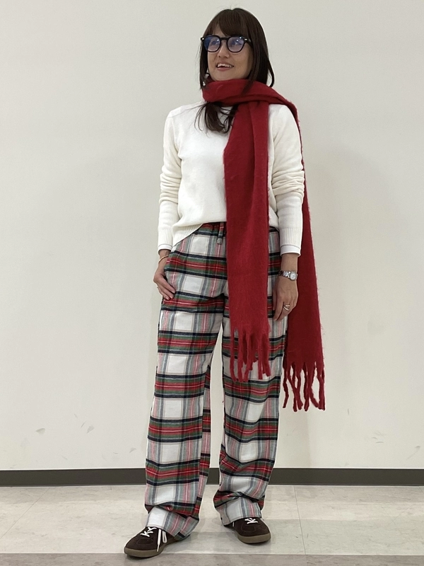 ホリデーチェックコーデ