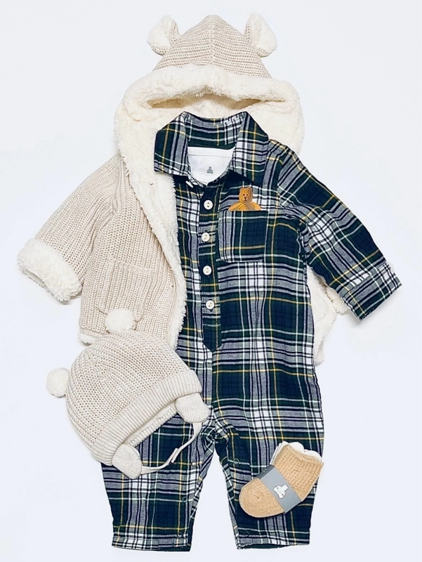 暖かフランネルチェック 可愛いクリスマスコーデ