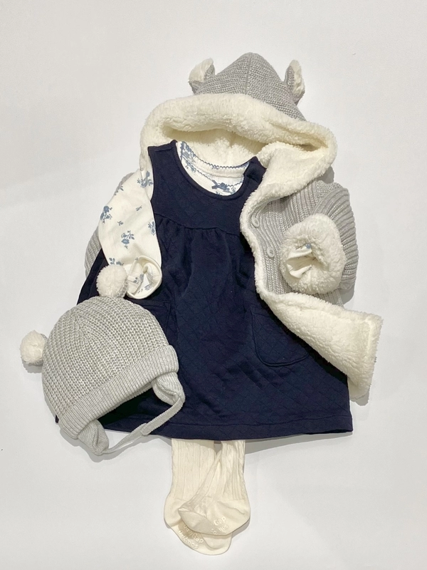 くまみみフードがかわいい裏ボアあったかカーディガン