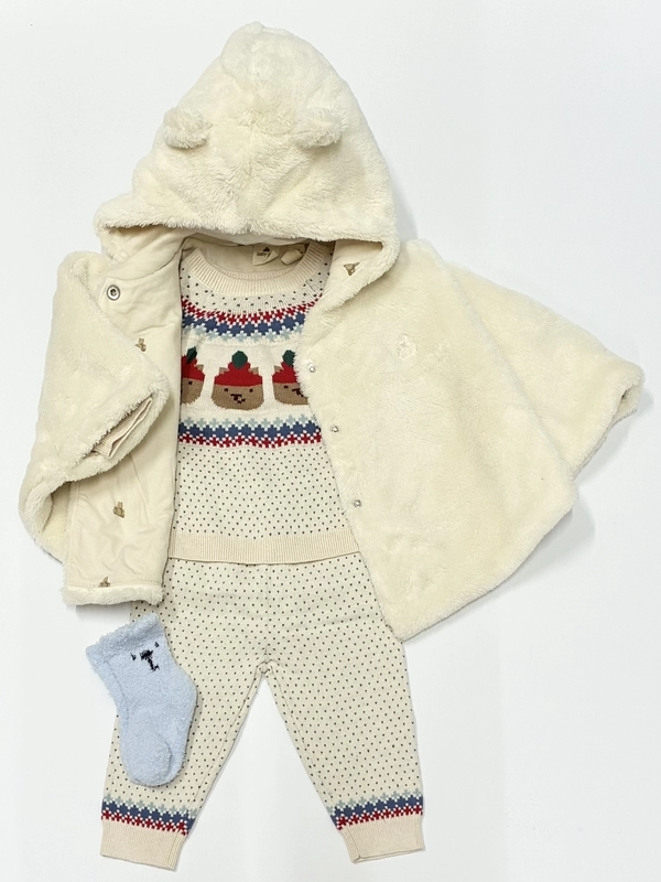 ふわふわ、ポンチョスタイル