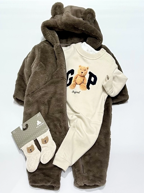 フェイクファーくまさんカバーオール