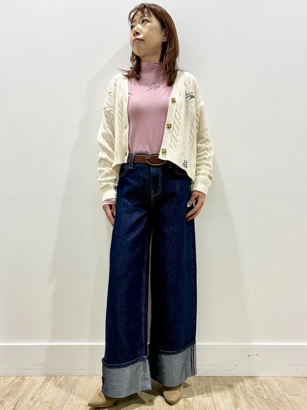 gapロゴ入りコットンカーディガン