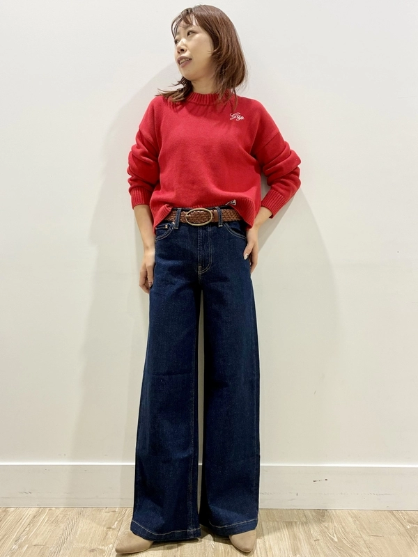 【GAPロゴ】赤✖️デニムコーデ