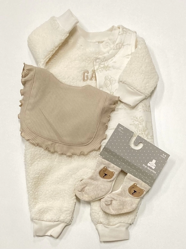 モコモコカバーオールワントーンコーデ『ベージュ』