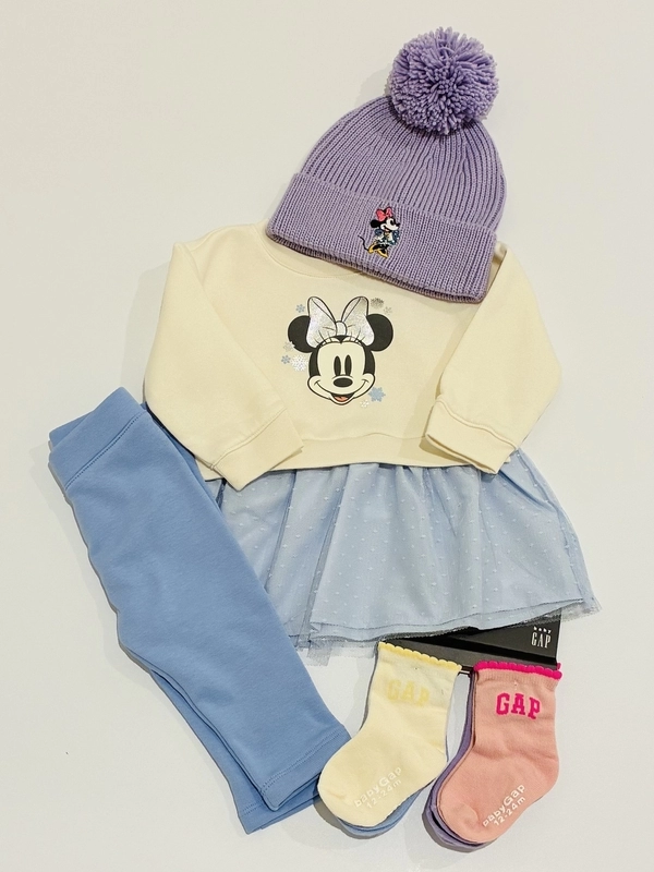 ベビー【ミニーちゃんチュールワンピースコーデ】