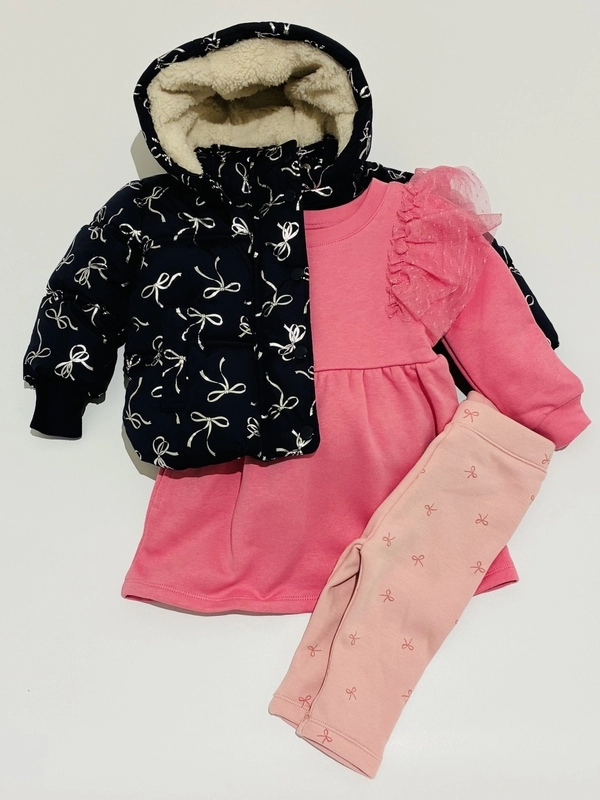 ベビー【リボンパファコーデ】あったかスタイル