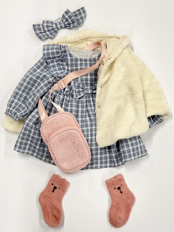 くまさんポンチョ♡チェックワンピ