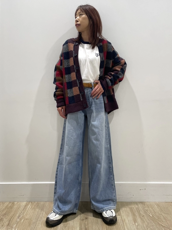 【ユニセックスアイテム】ブロックチェックカーディガン