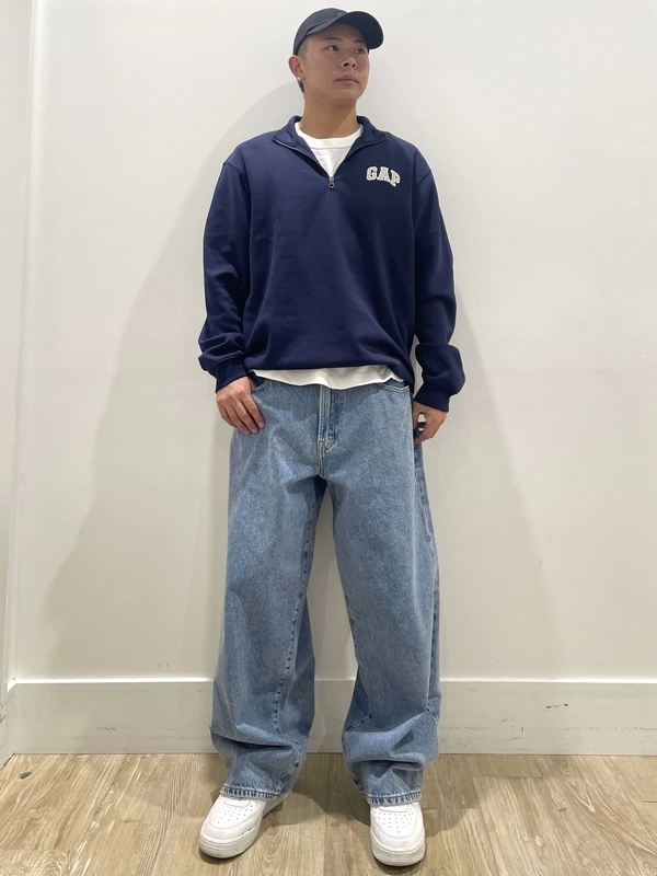 後ろも可愛い☆ハーフジップスウェット