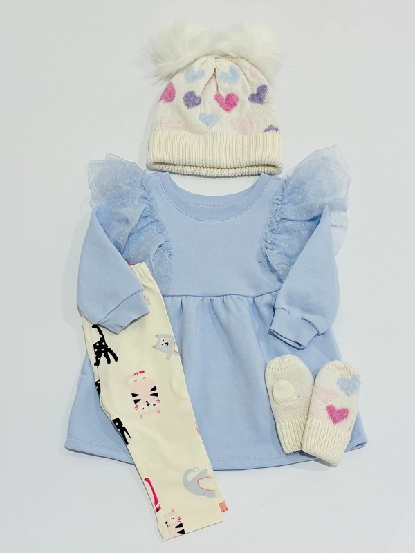 ベビー【スゥェットワンピース】チュールが可愛い！