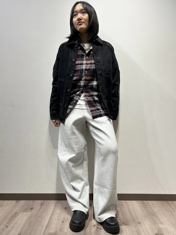 シャツオンシャツでメンズライクコーデ