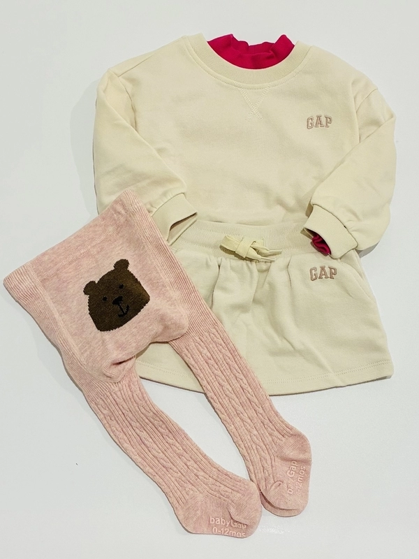ベビー【使えるスゥェットセットアップ】ベージュ
