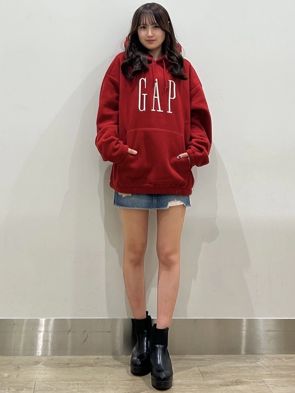 GAP 赤 パーカー Gap公式オンラインストア | リラックス GAPロゴ ジップアップパーカー