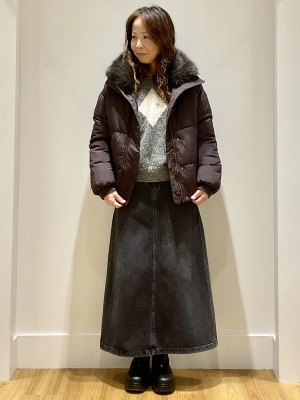 フェイクファートリミングパファージャケットのスタイリング | Gap公式